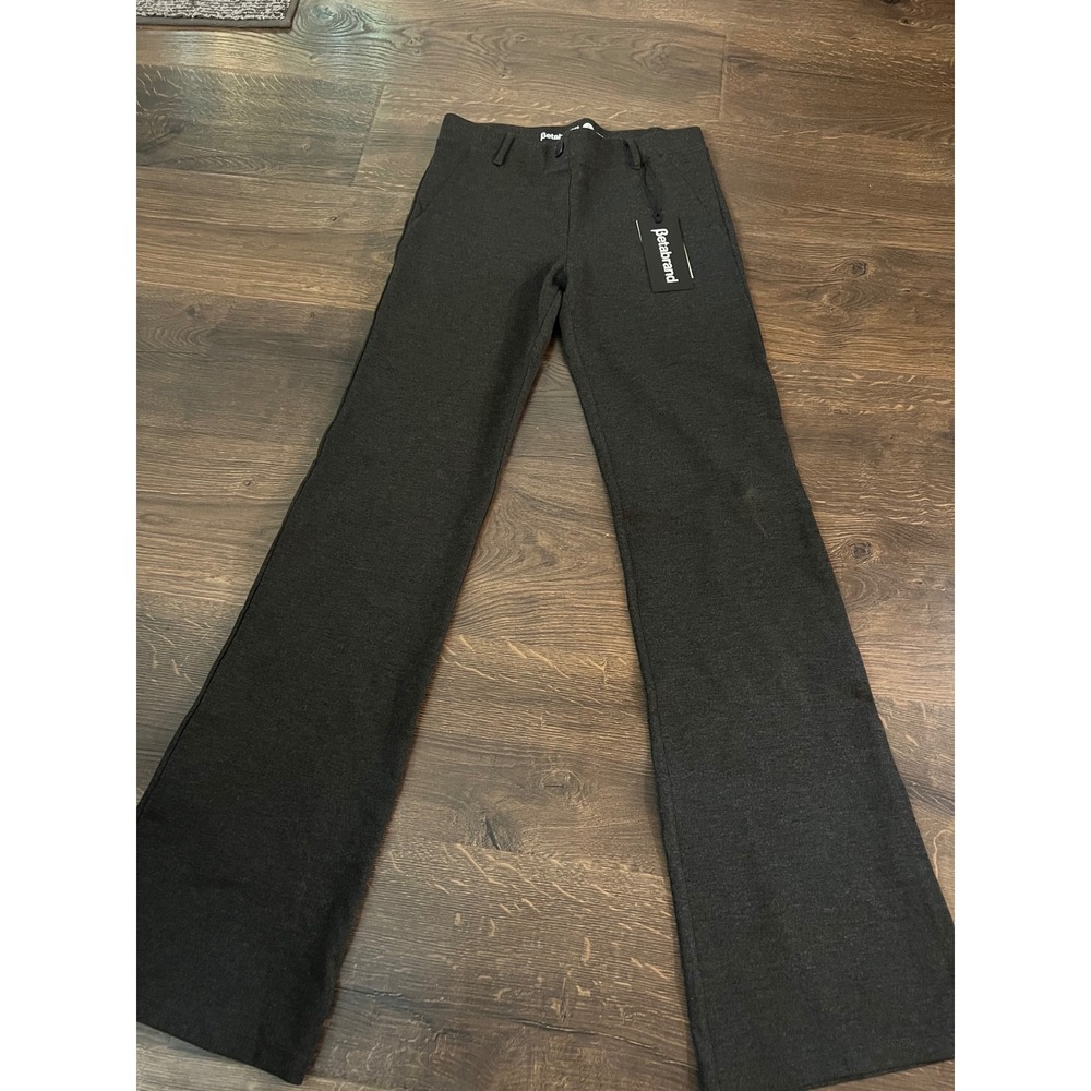 Betabrand Dress Pant Yoga Pants Gray Straight Leg Stretch Office Trousers Small